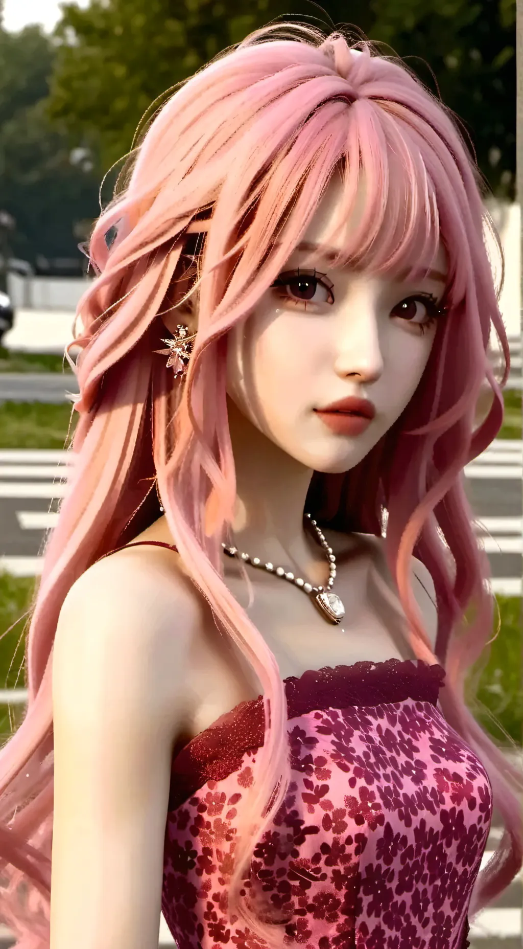 ai character: pink background