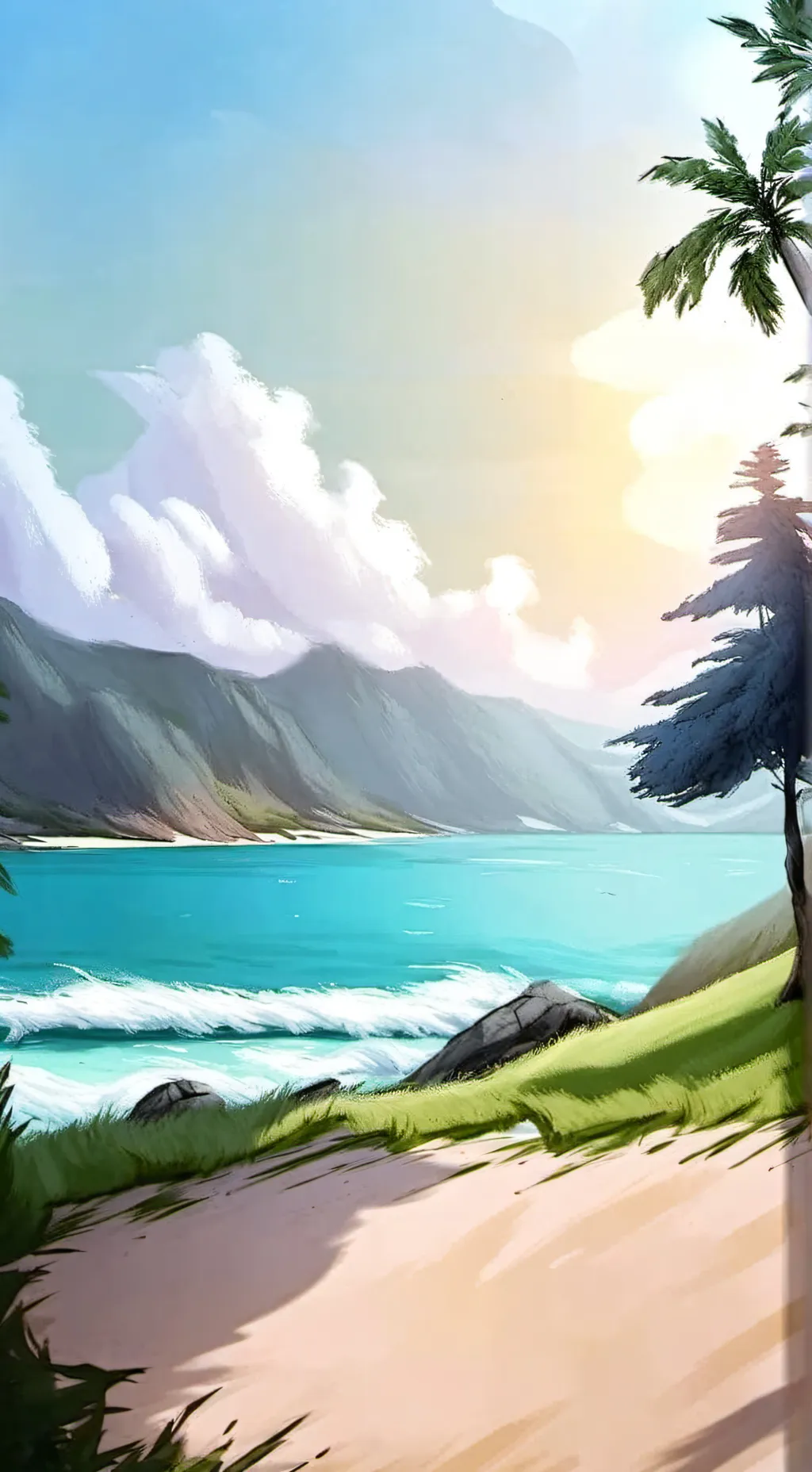 ai character: MHA Beach Day 🌊 background