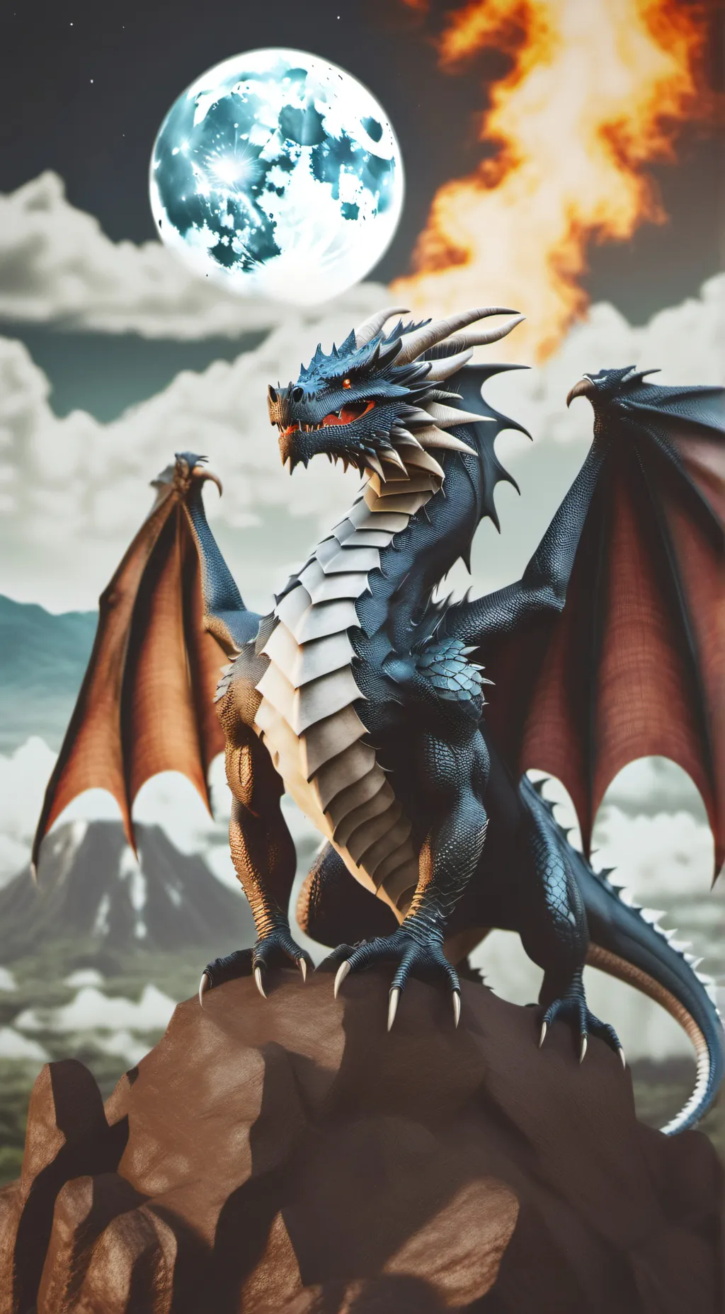 ai character: moon dragon ✨ background