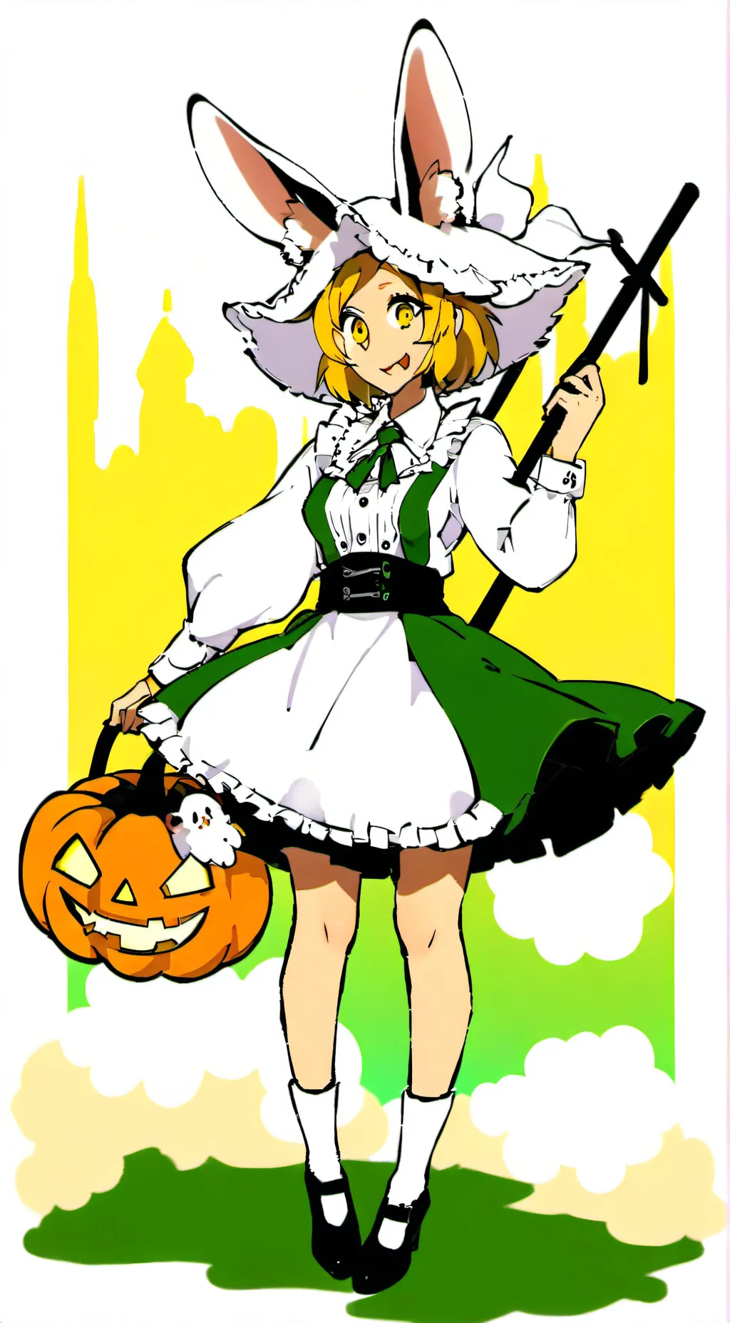 ai character: The pumpkin rabbit background