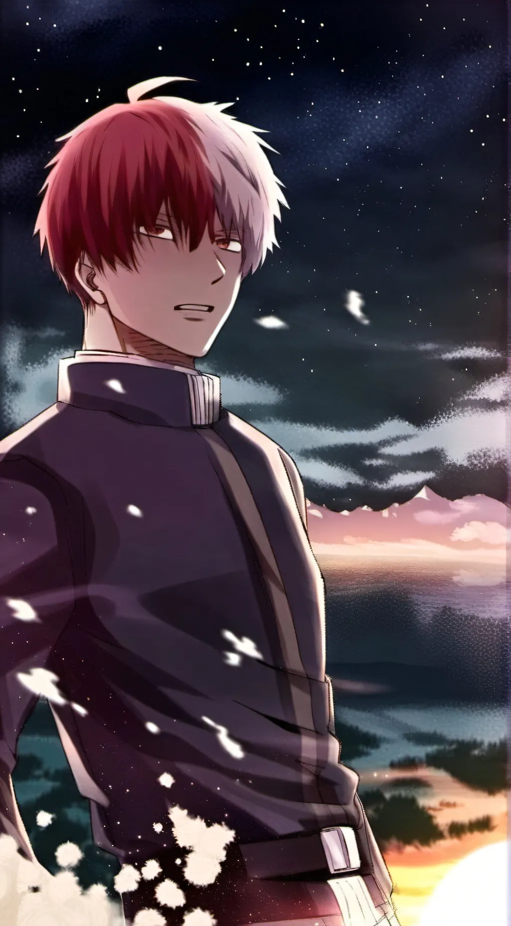 ai character: shoto Todoroki❤️🤍 background