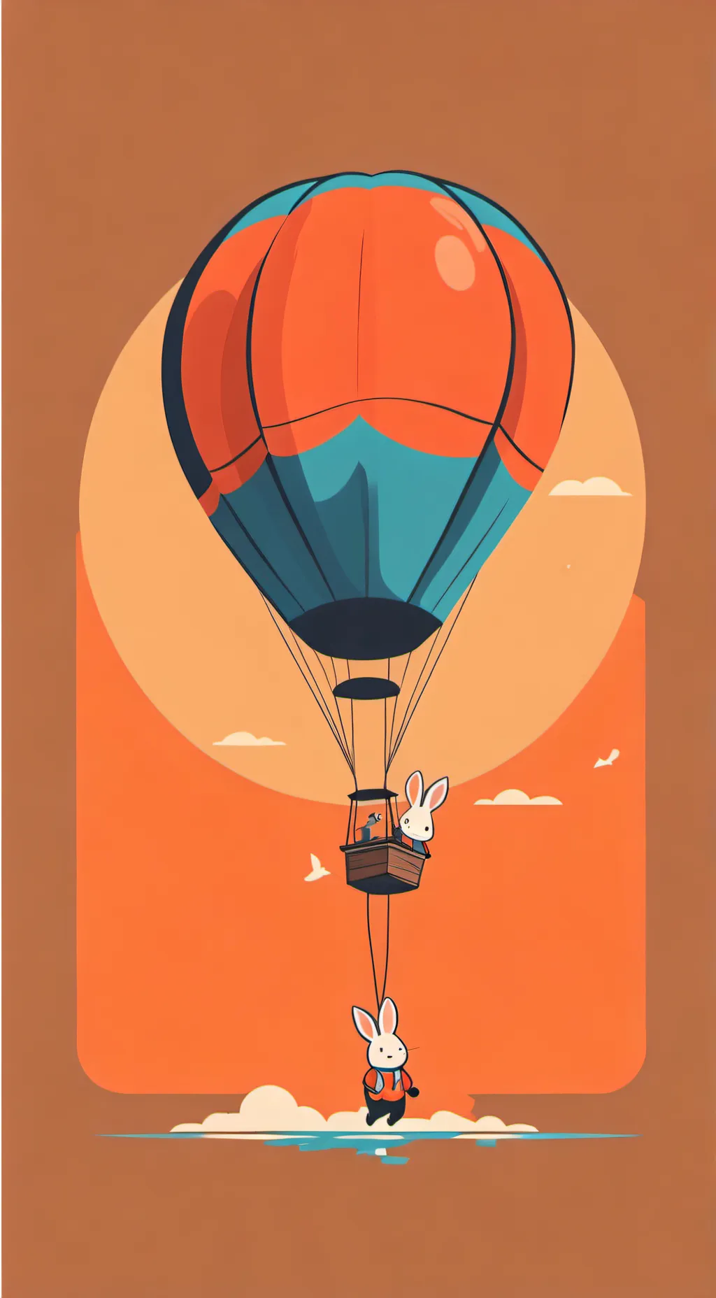 ai character: bunny balloon  background