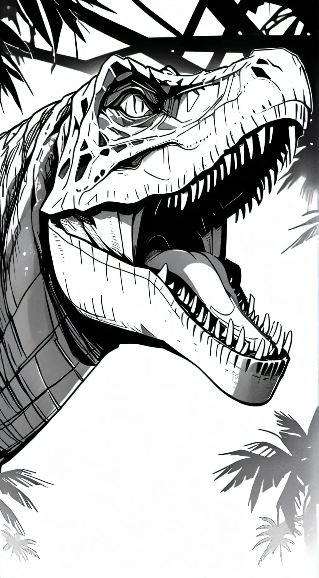 ai character: blue x indoraptor  background