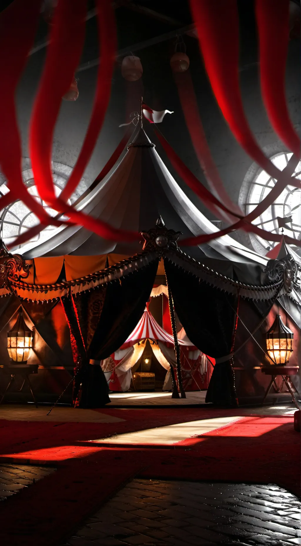 ai character: TADC sleepover! background