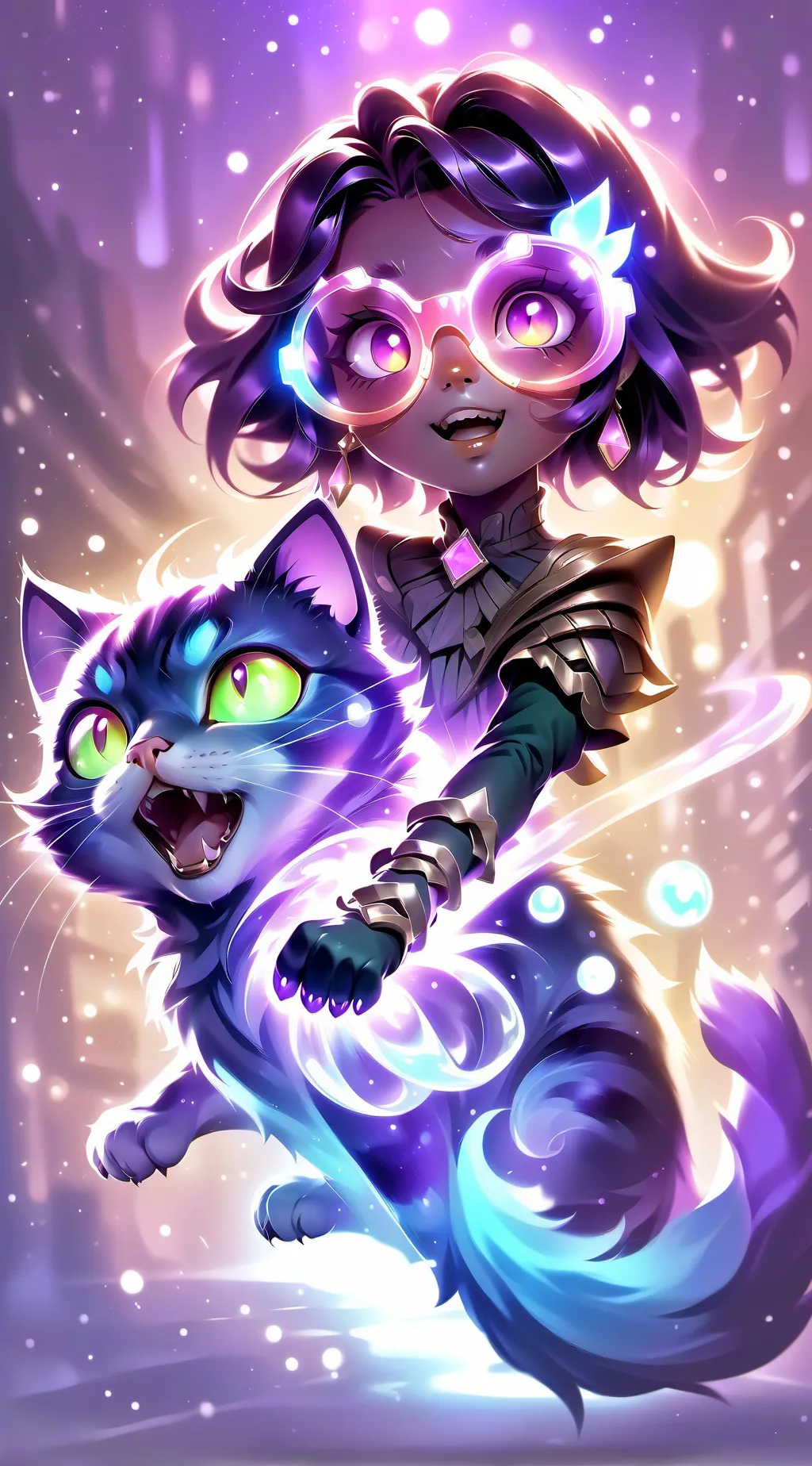 ai character: GirlAndtheCat background