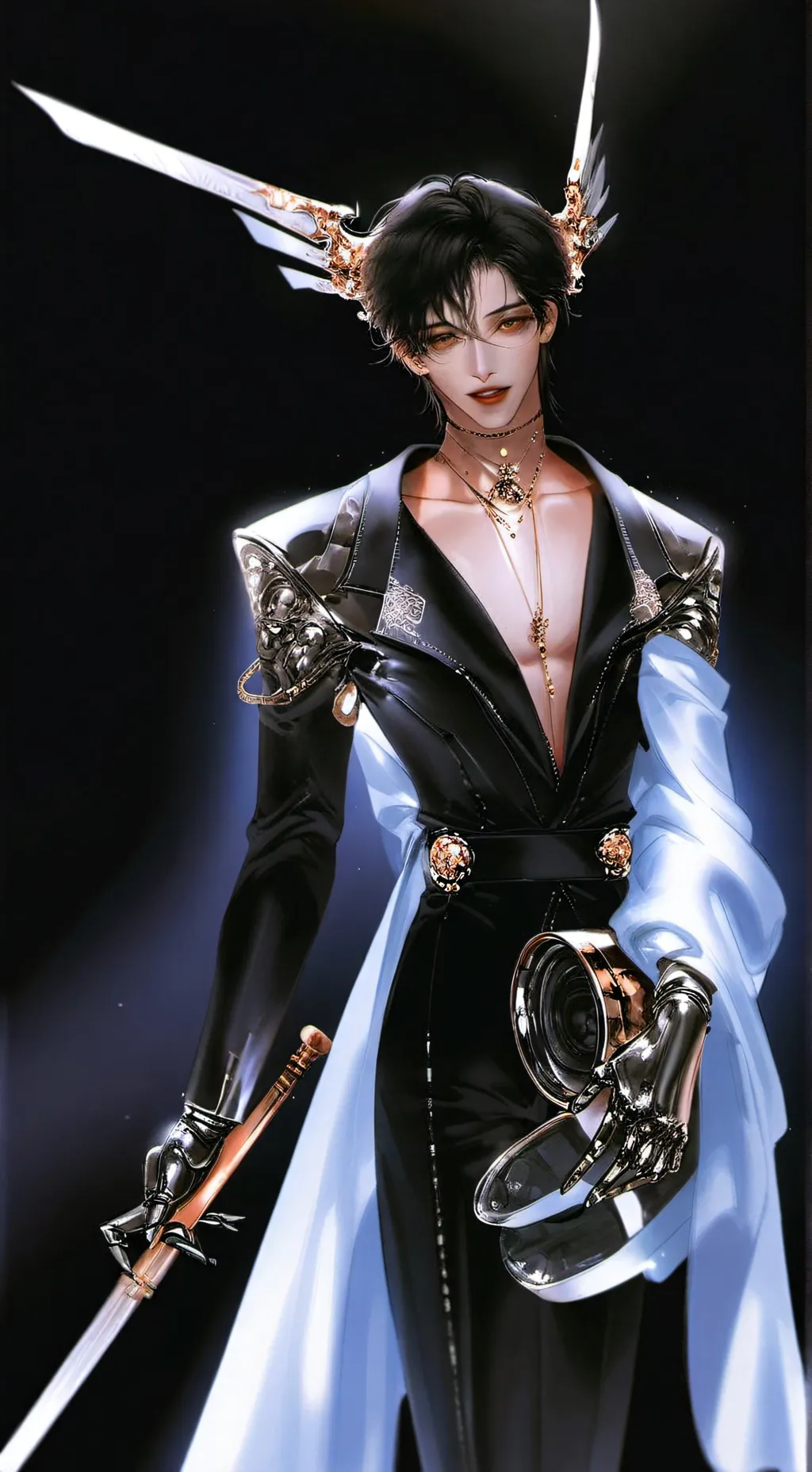 ai character: Silver background