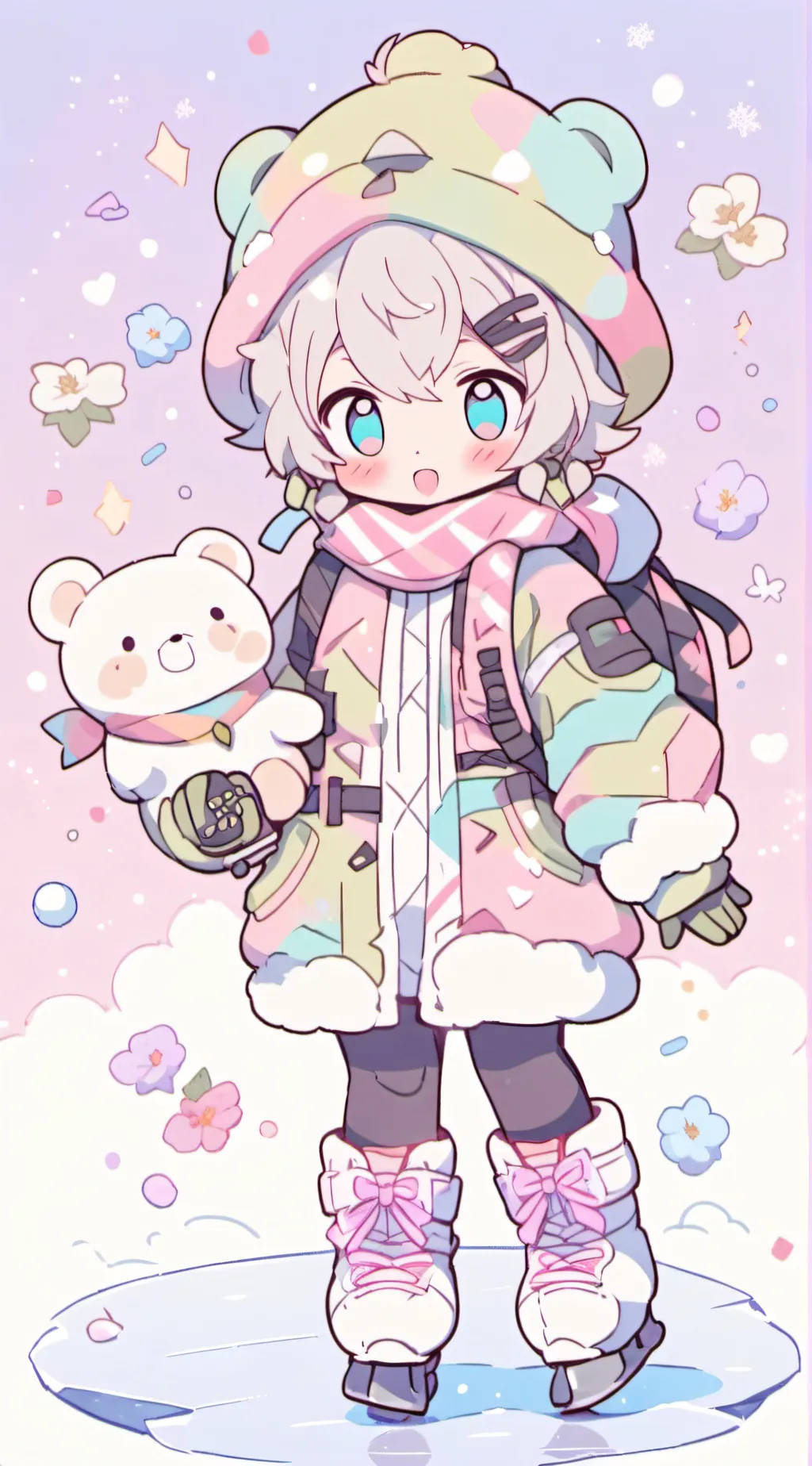 ai character: ice skating  background