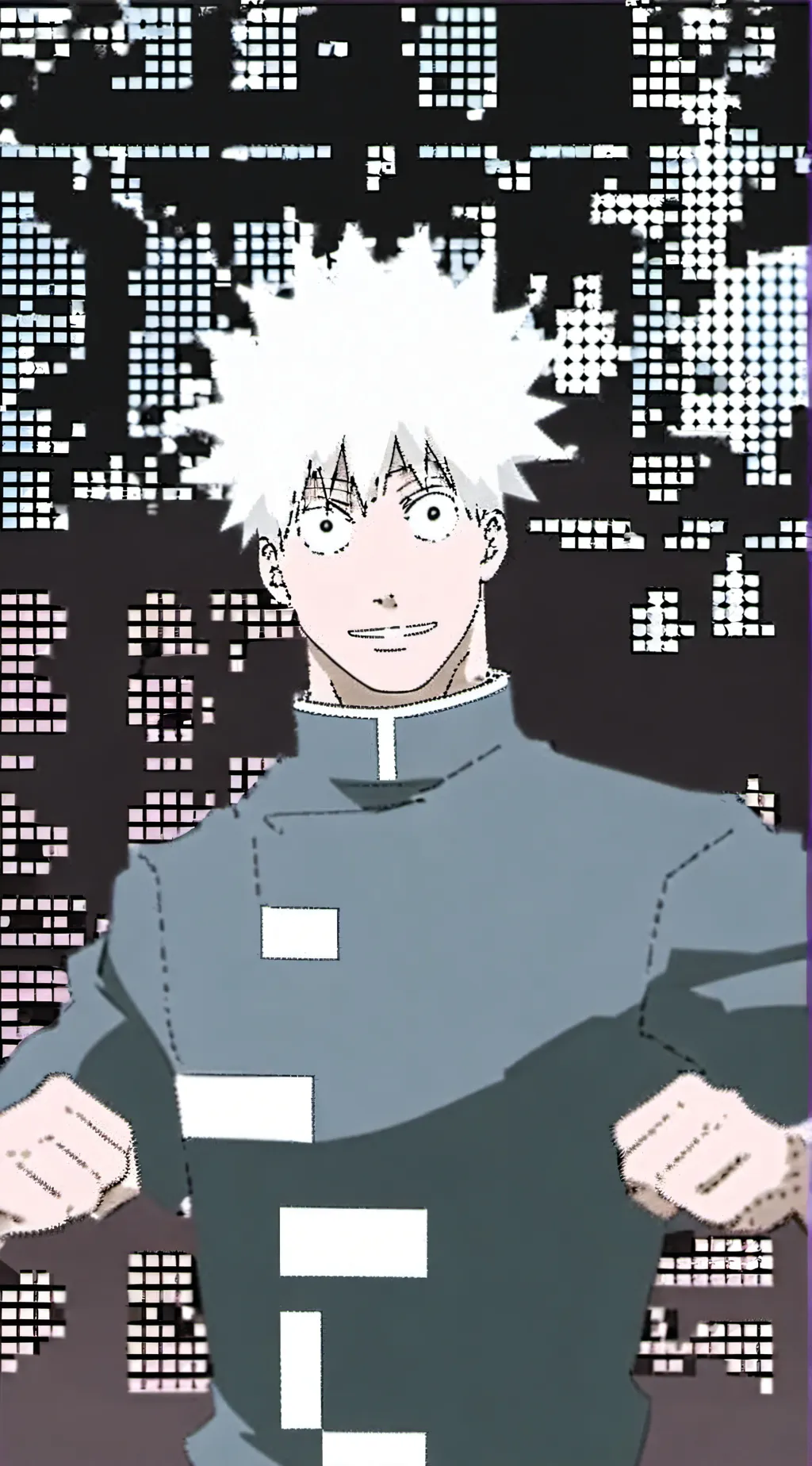 ai character: super senior gojo  background