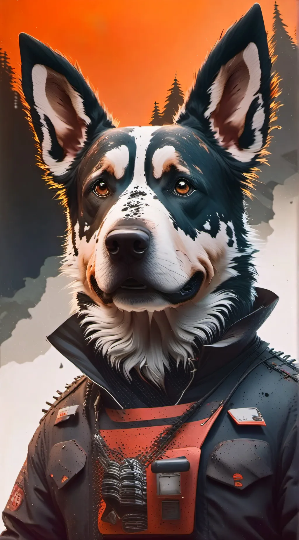 ai character: Dog man  background