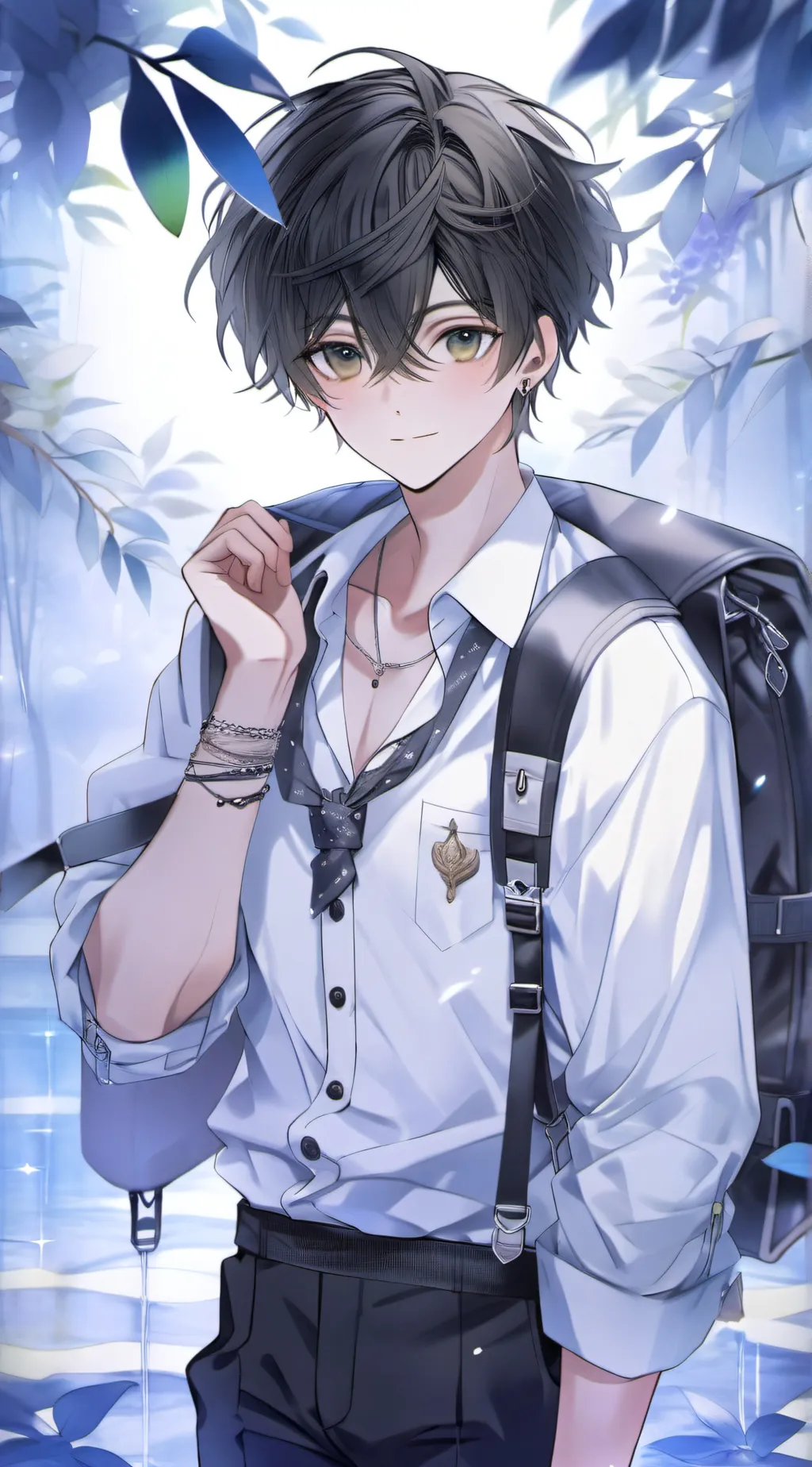 ai character: Kaleb Spring background