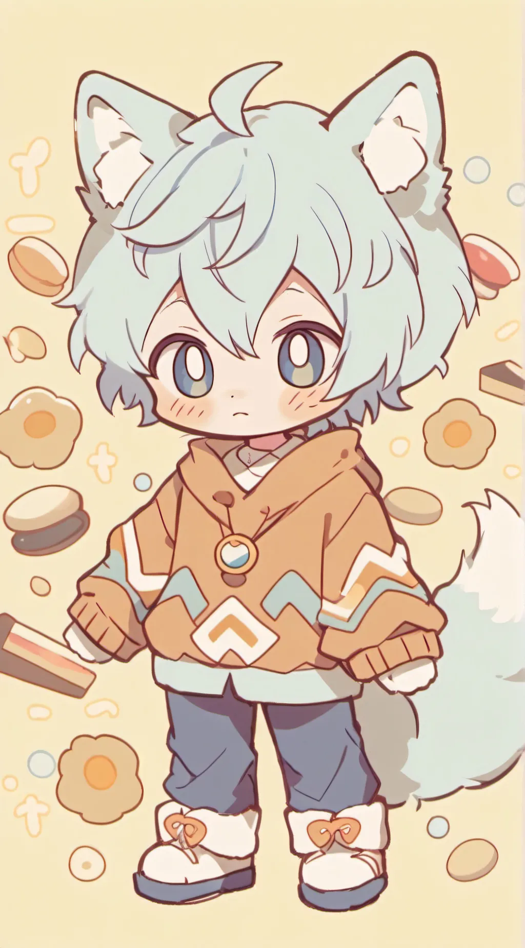 ai character: Baby diaper soft  background