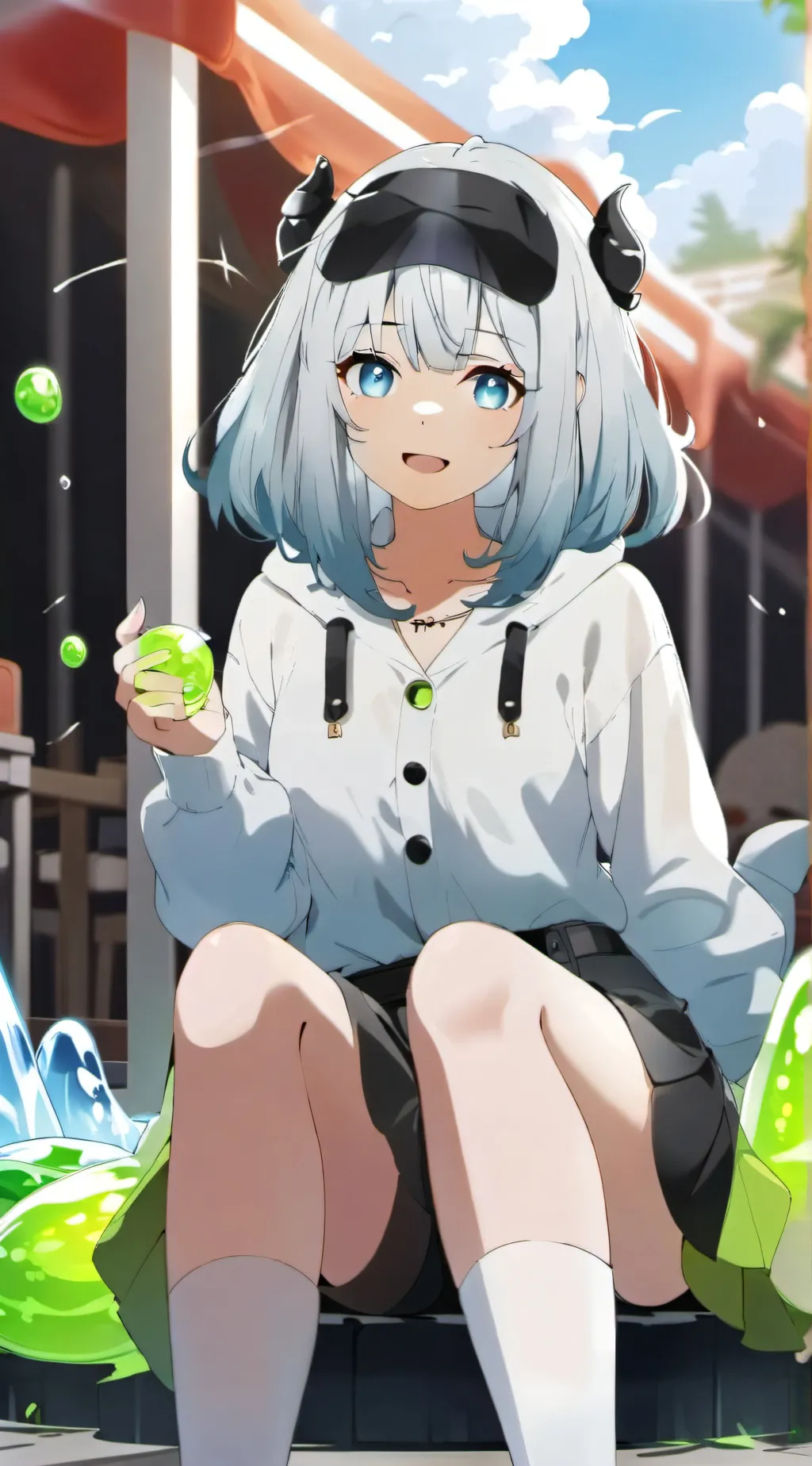 ai character: slimey girl background