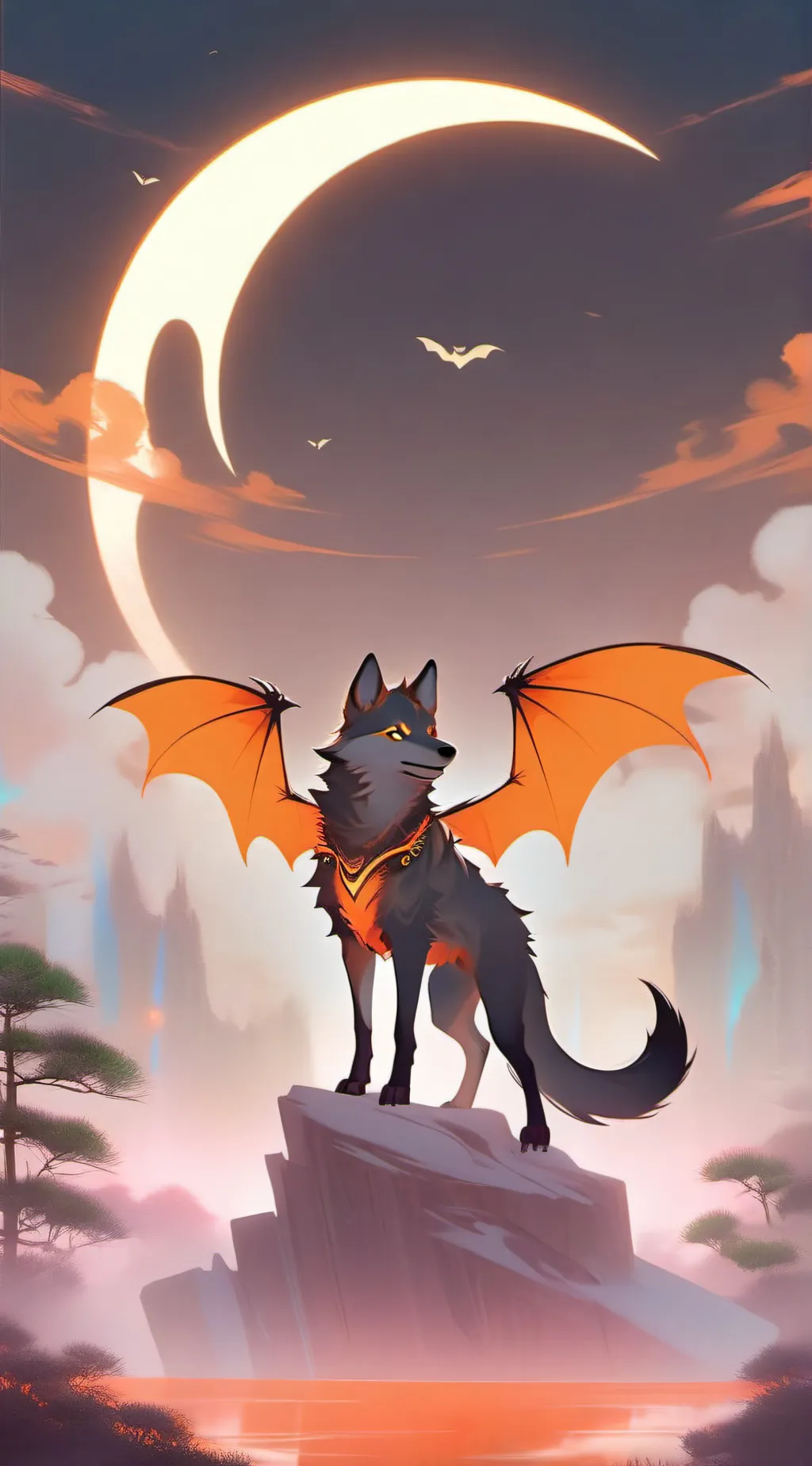 ai character: little moon background