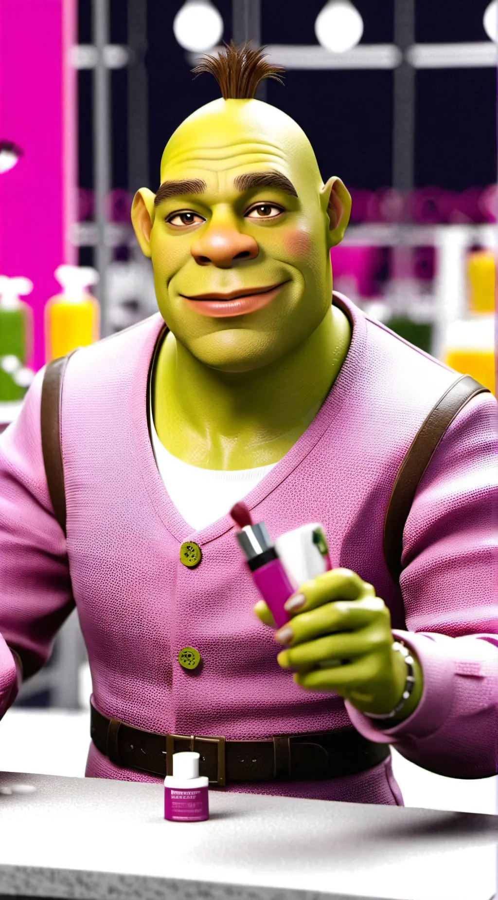 ai character: preppy shrek 🛍️🤪 background