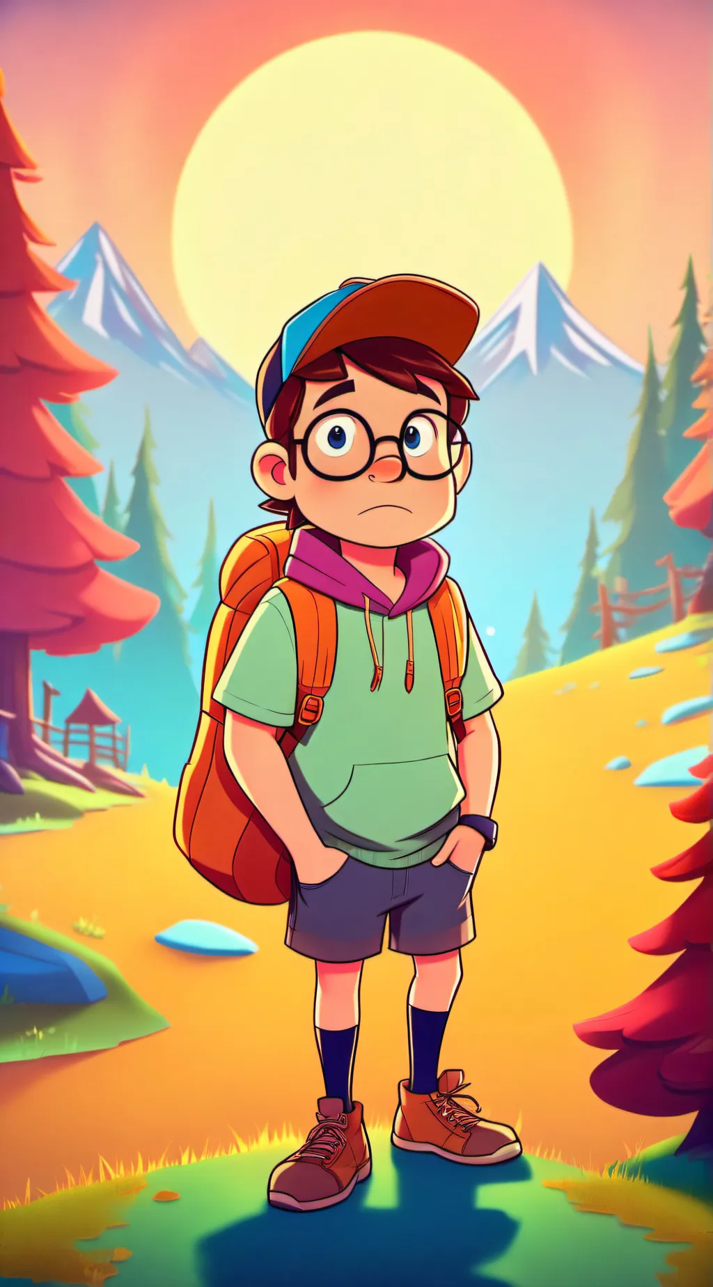 ai character: Gravity falls  background