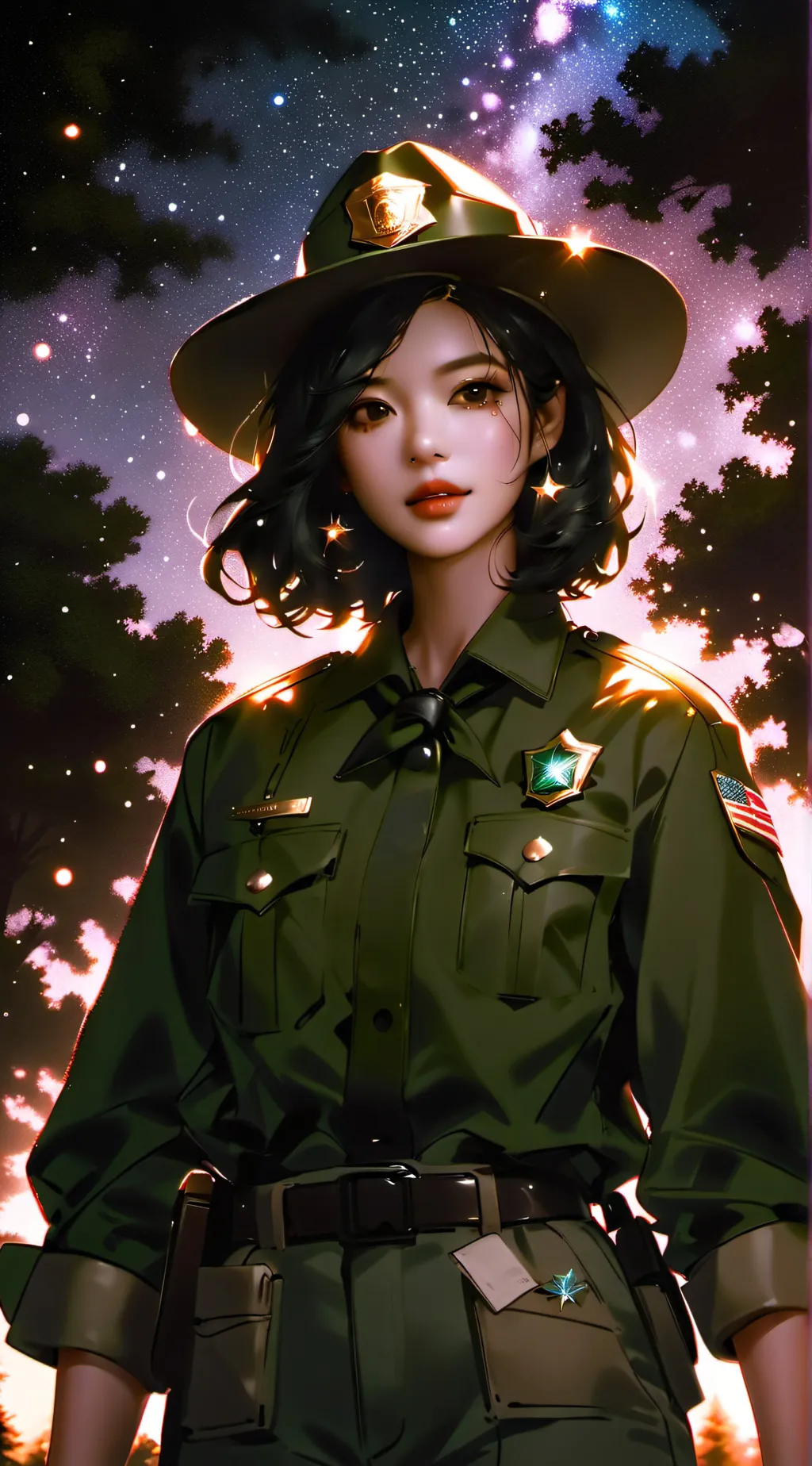 ai character: Park ranger  background