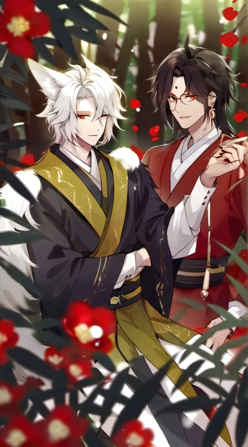 ai character: Omako and sunke  background