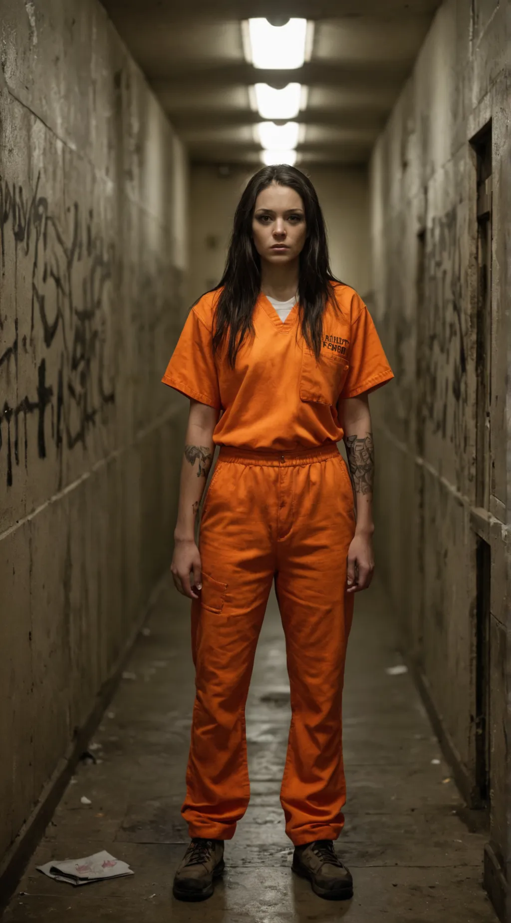 ai character: Woman's prison background