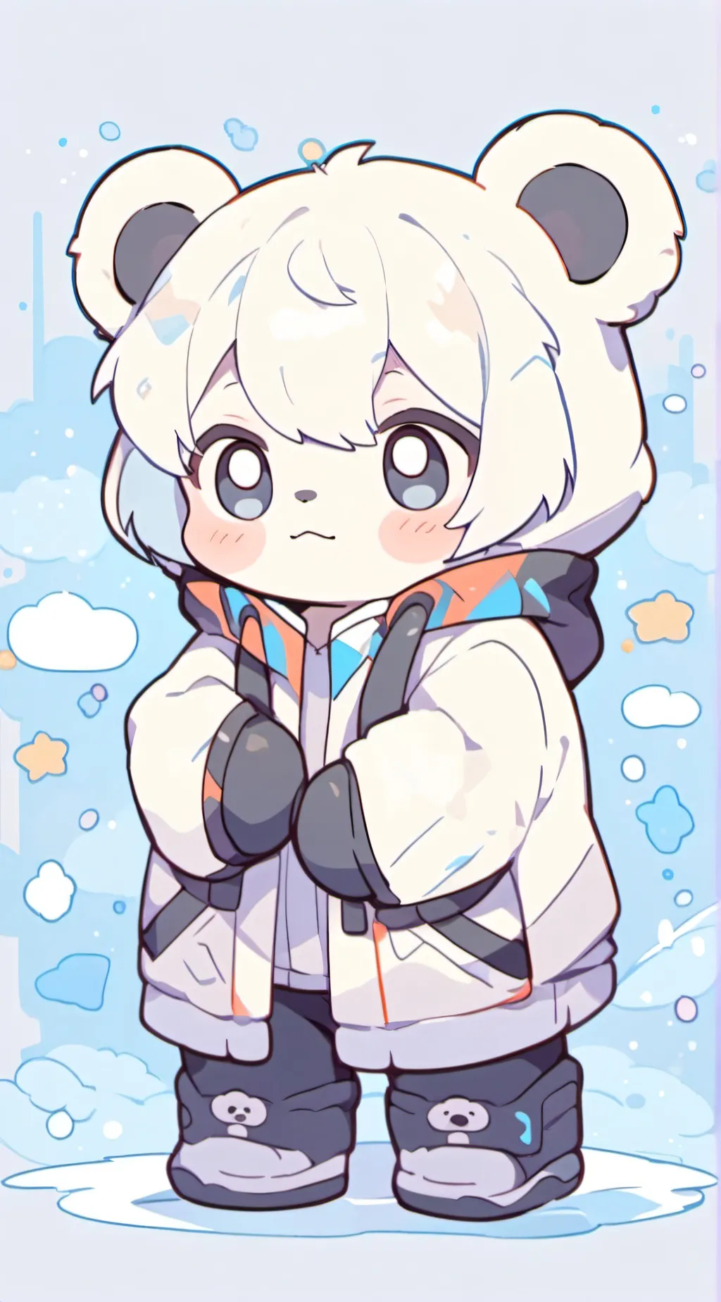 ai character: Happy bear background