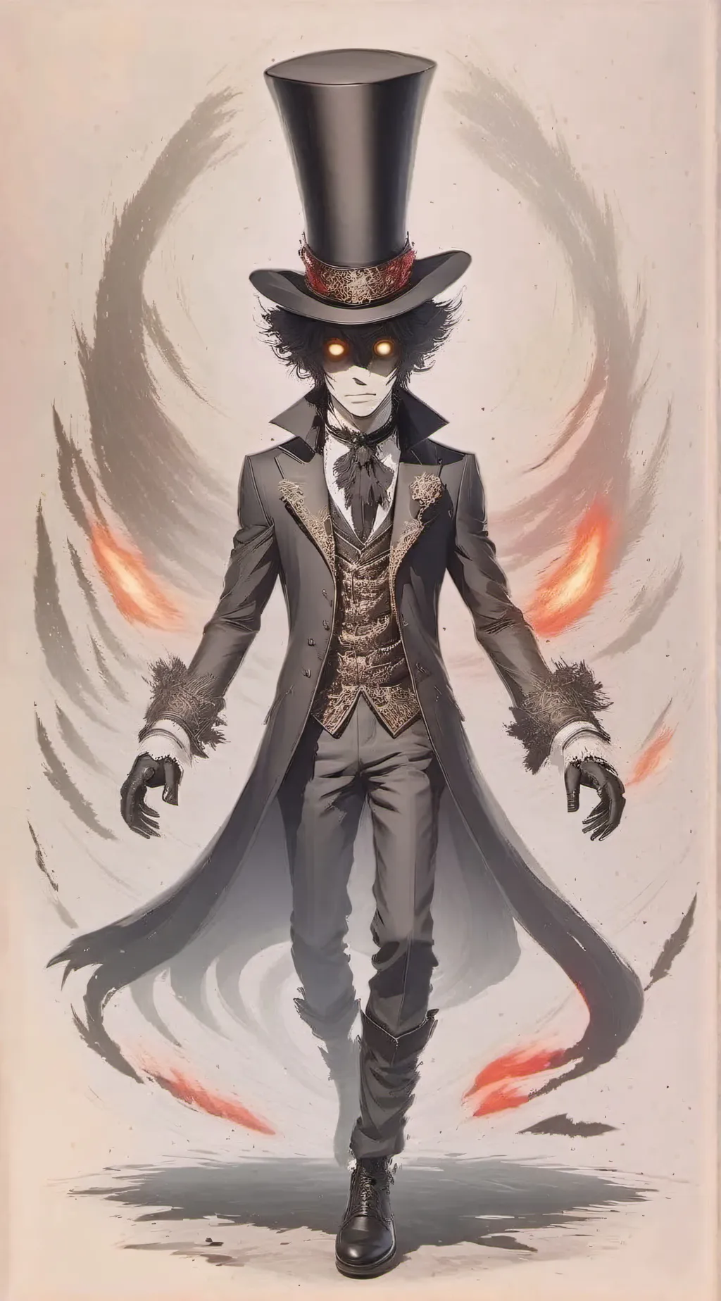 ai character: ash dust background