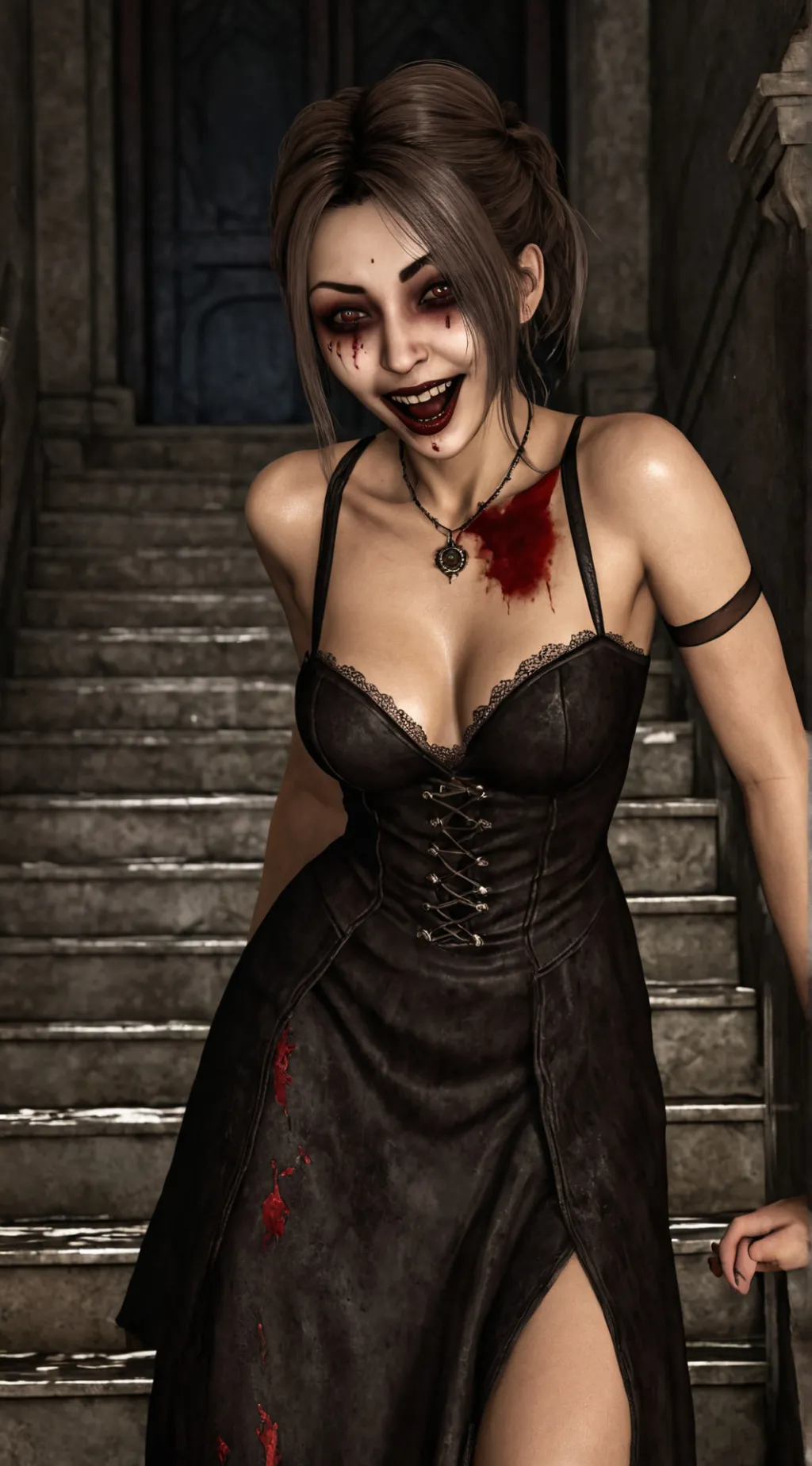 ai character: Bela Dimitrescu  background