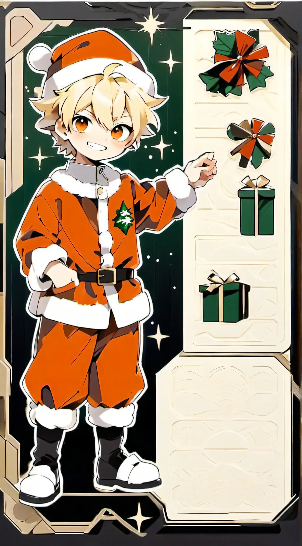 ai character: Mha - Christmas background