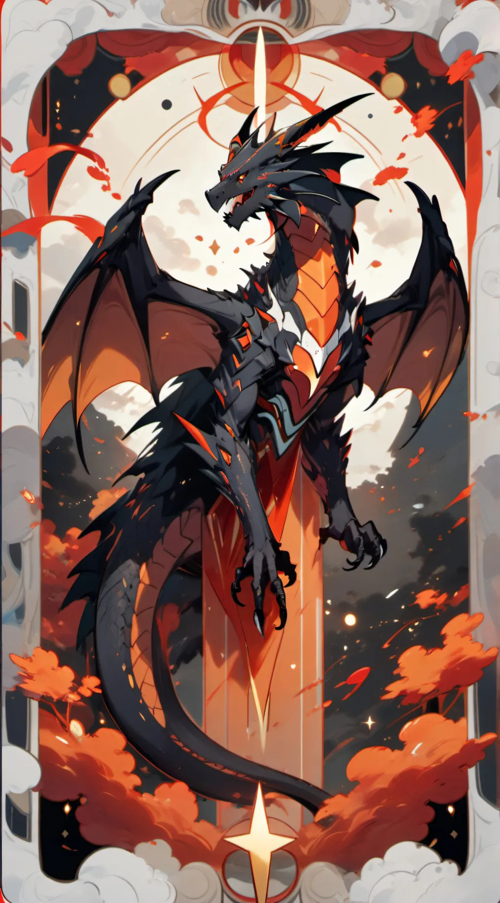 ai character: Magma dragon background