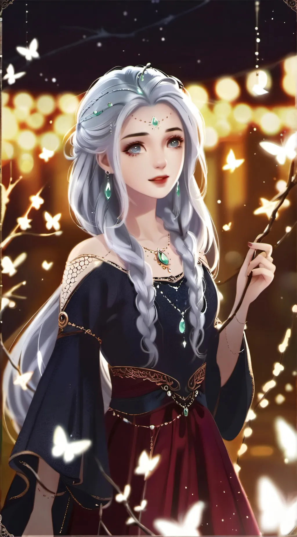 ai character: Lyra starfall background