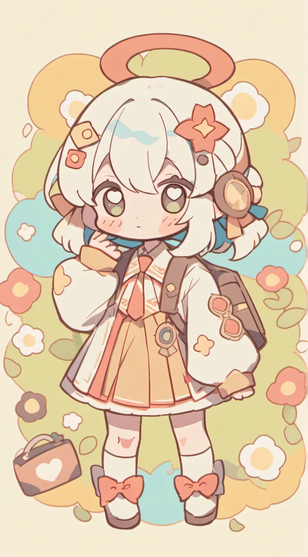 ai character: Capybara - chibi background