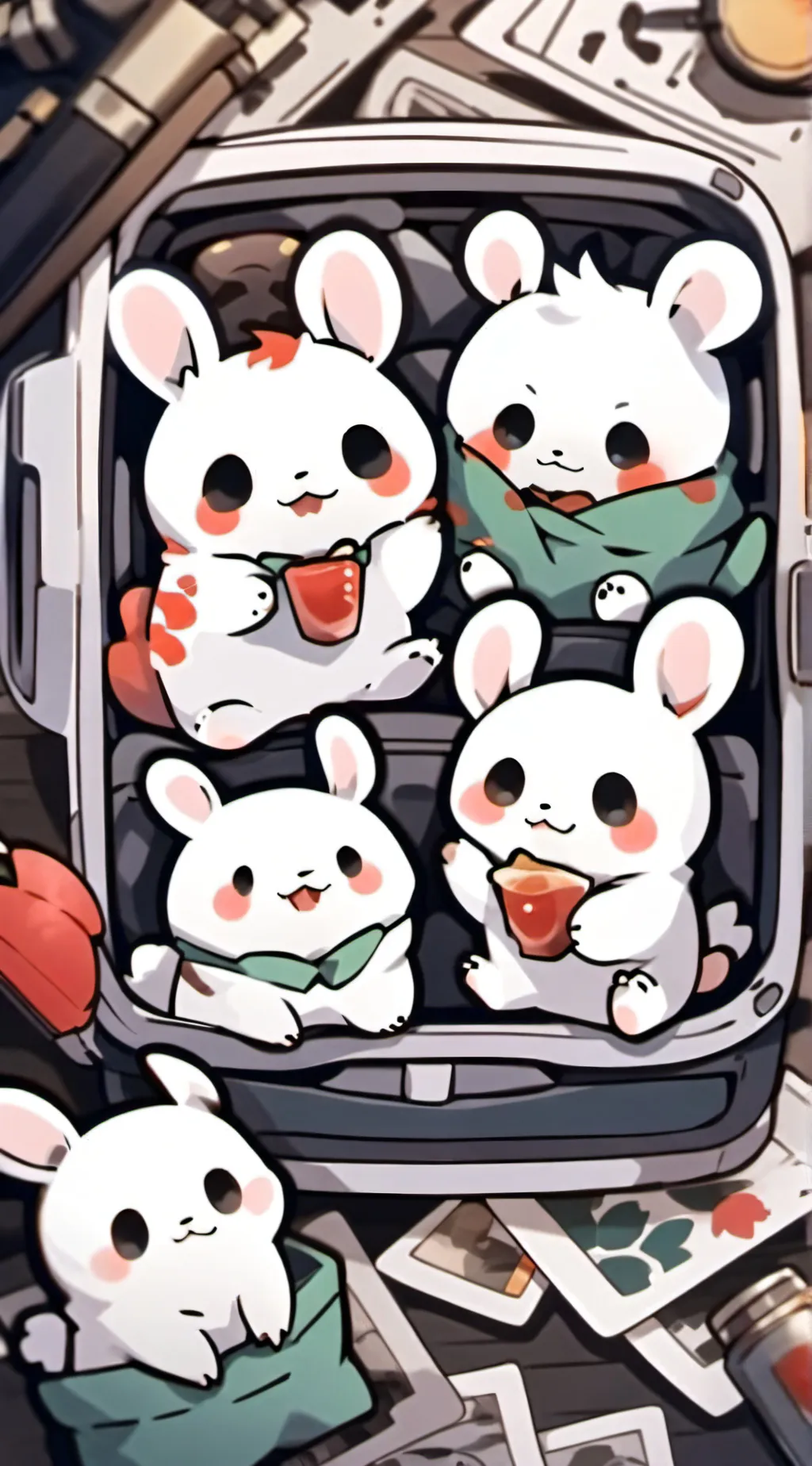 ai character: smiling critters  background