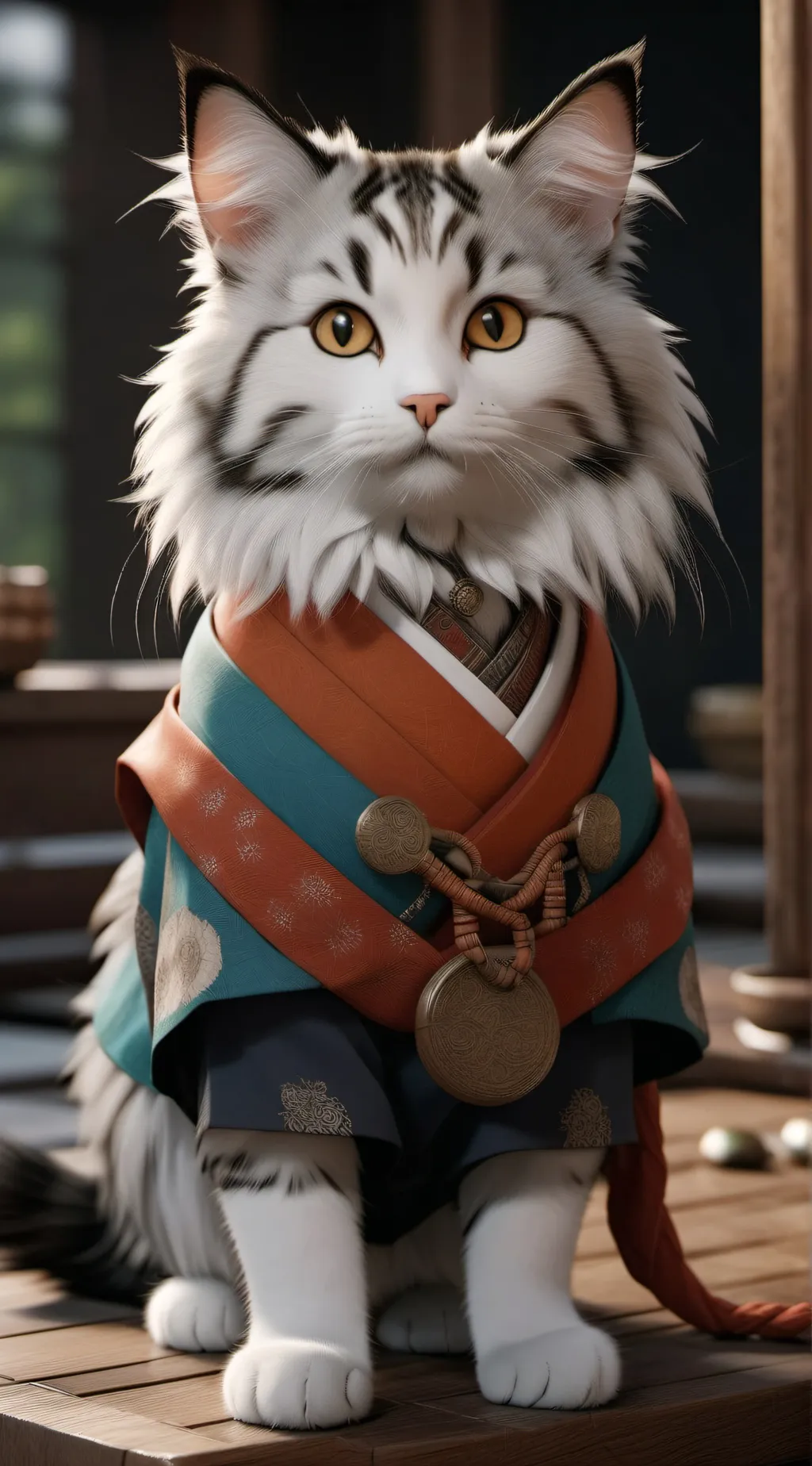 ai character: sakuna kitty ..... background