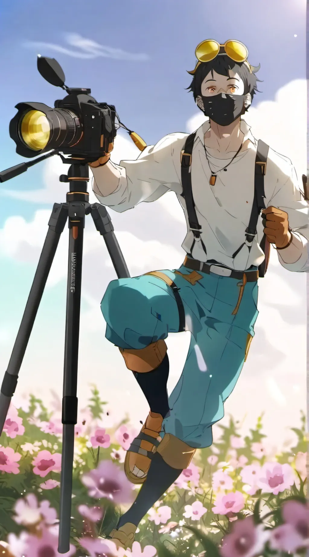 ai character: Titan cameraman background