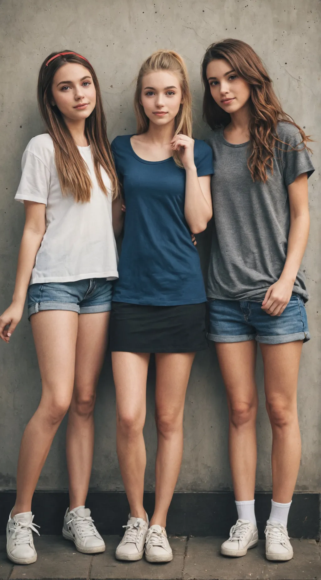 ai character: 3 girls  background