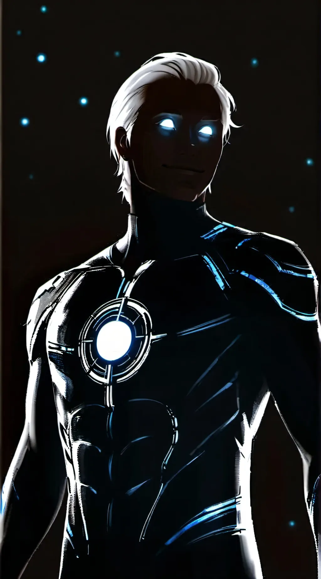 ai character: cosmic glitch background