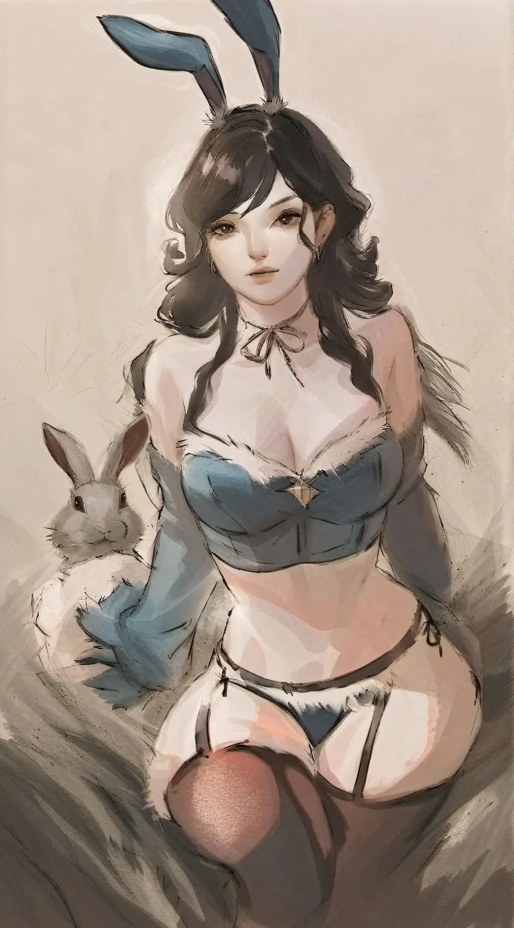 ai character: Bunny bun background