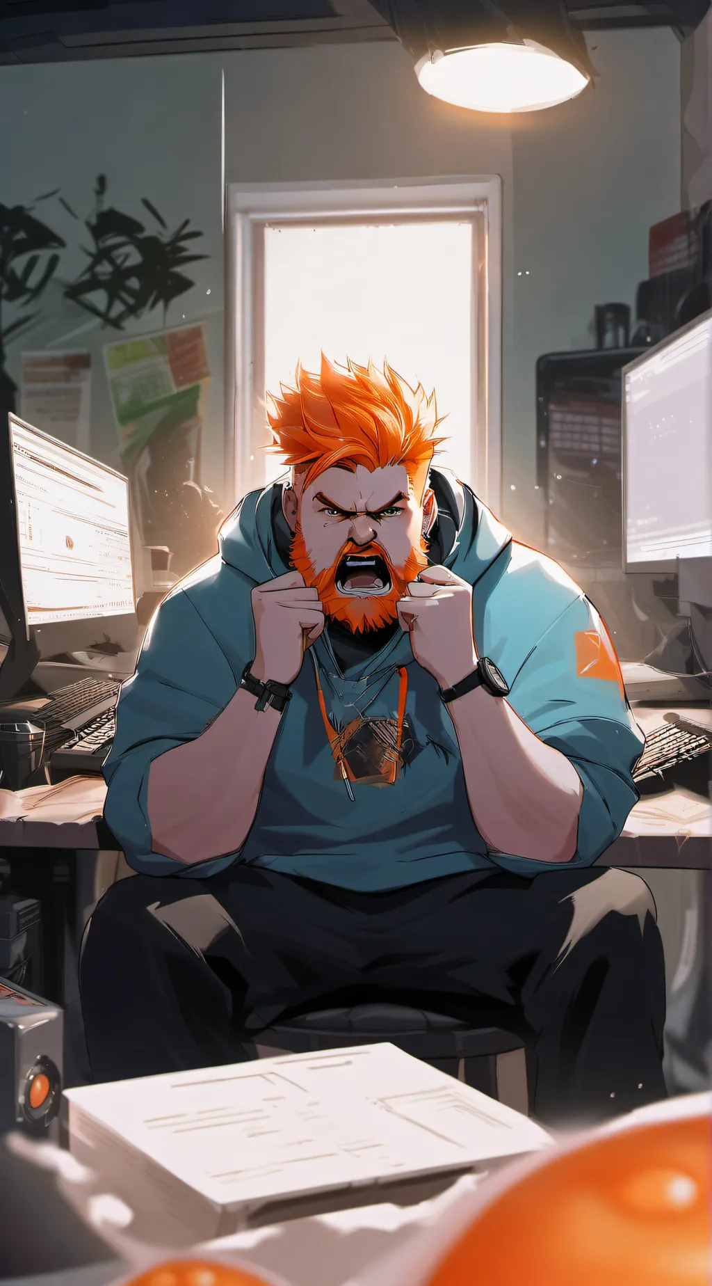 ai character: Caseoh  background