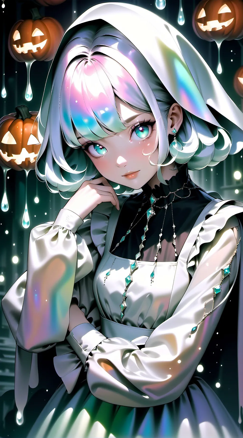 ai character: Missing holloween background