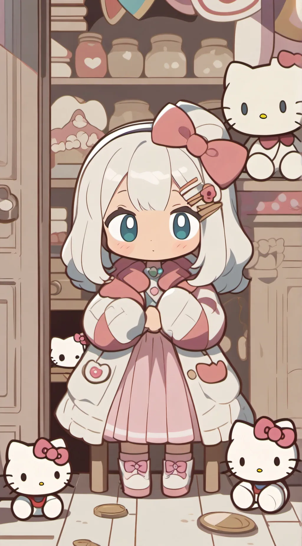 ai character: hello Kitty 2 background
