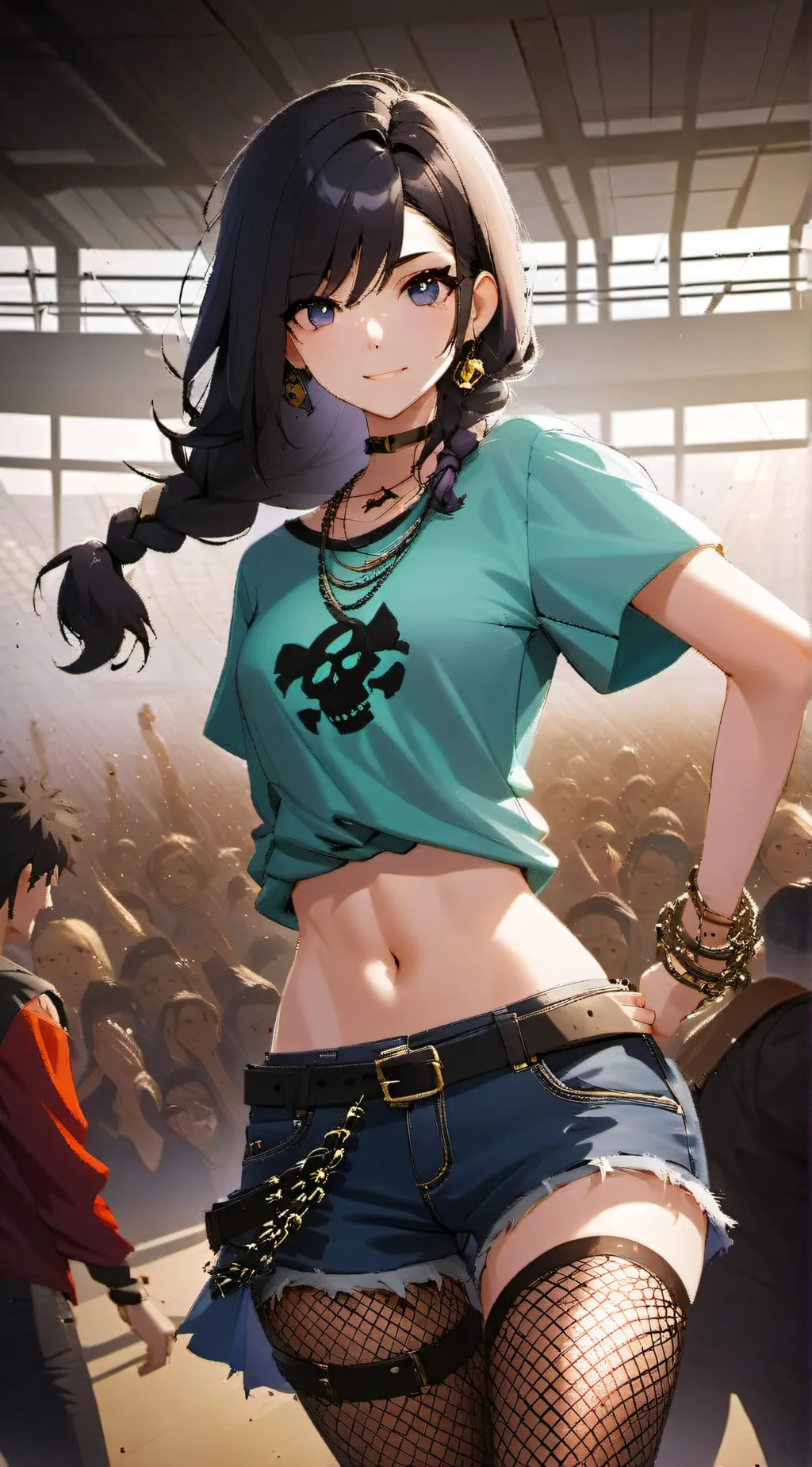 ai character: Navy Stone background