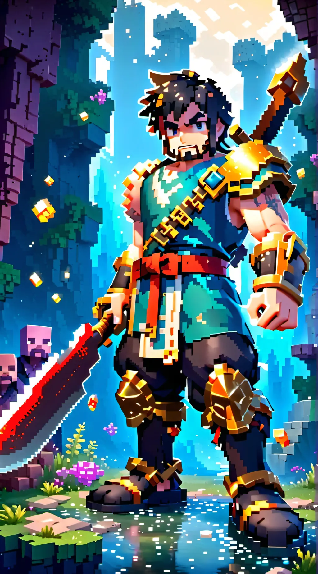 ai character: A Minecraft Movie1 background