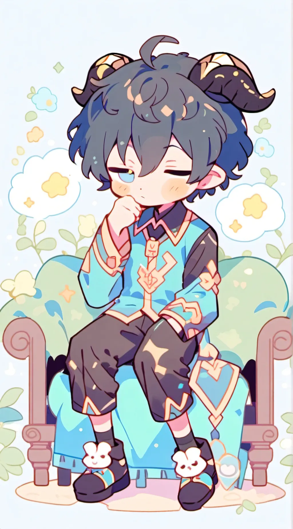 ai character: The lazy goat background