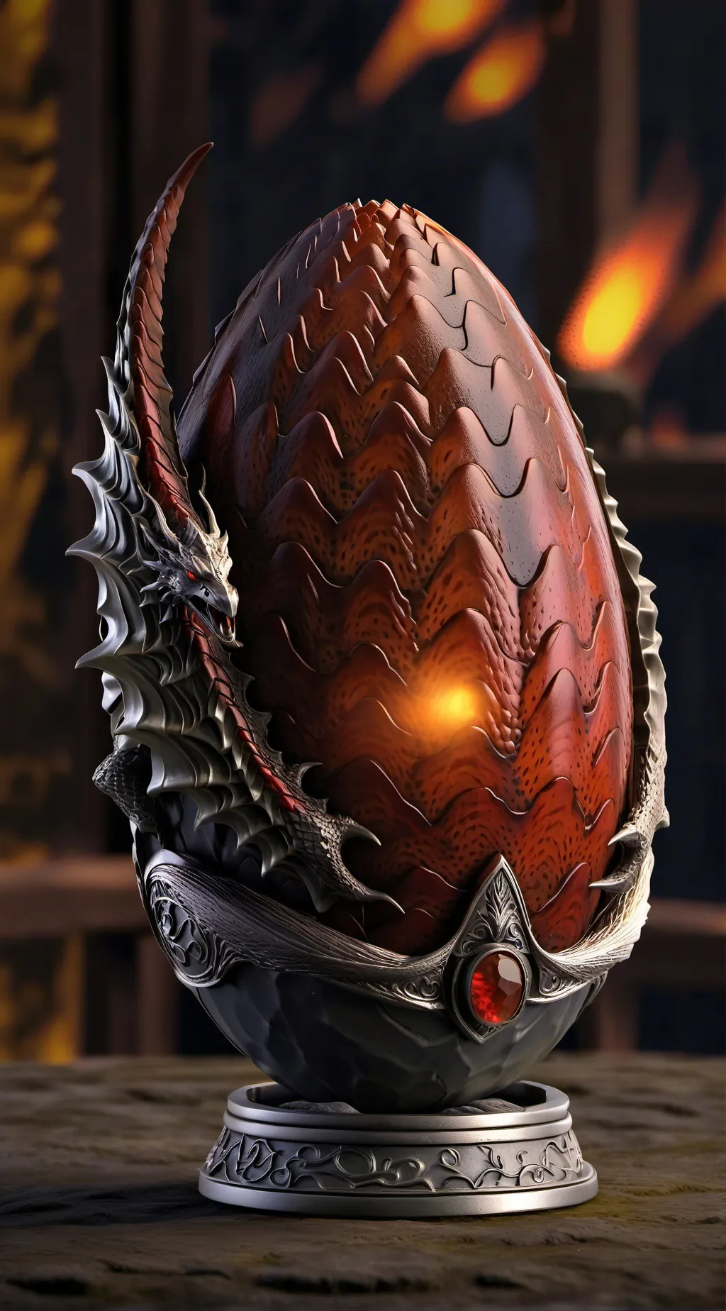 ai character: Lava egg background