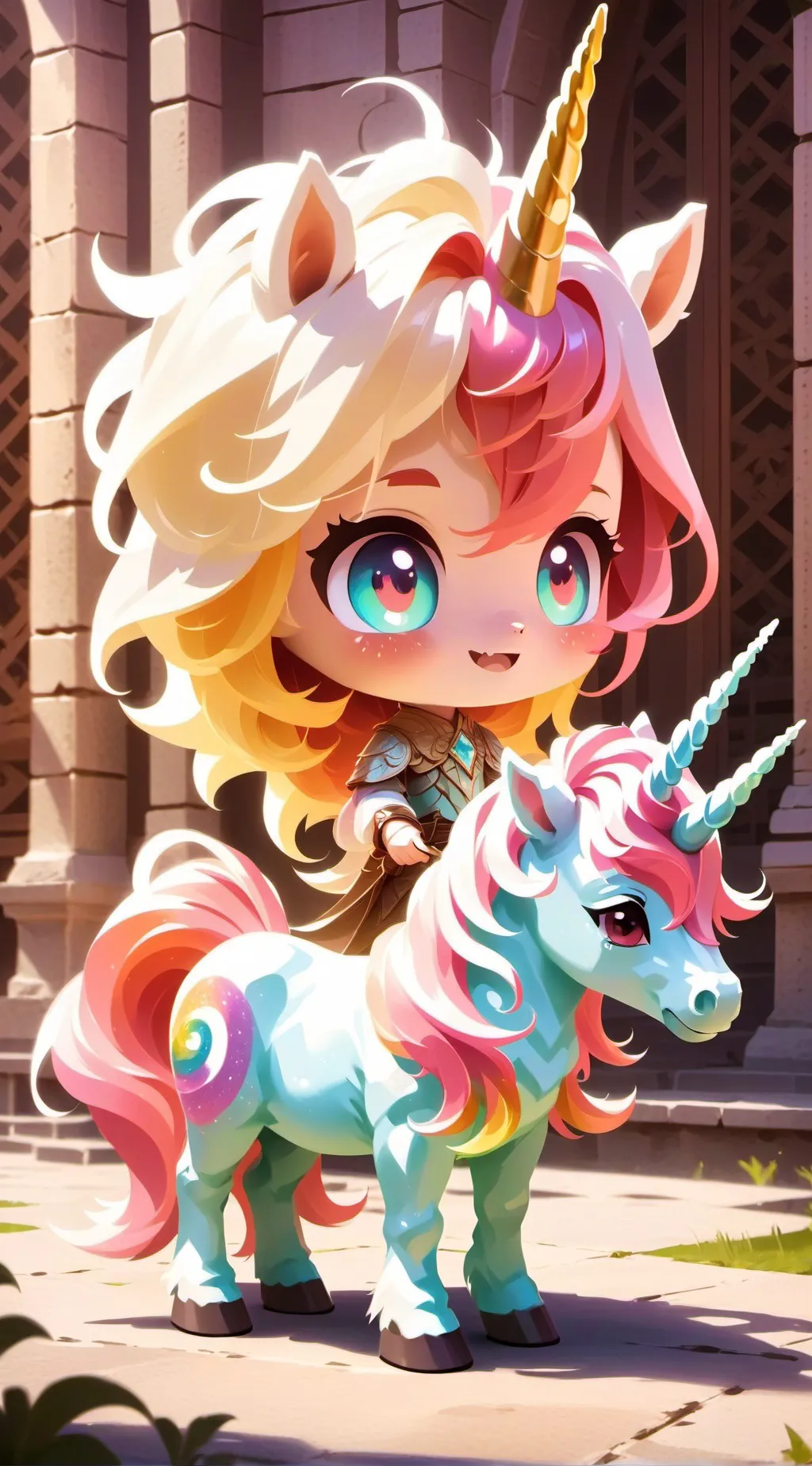 ai character: Baby unicorn  background
