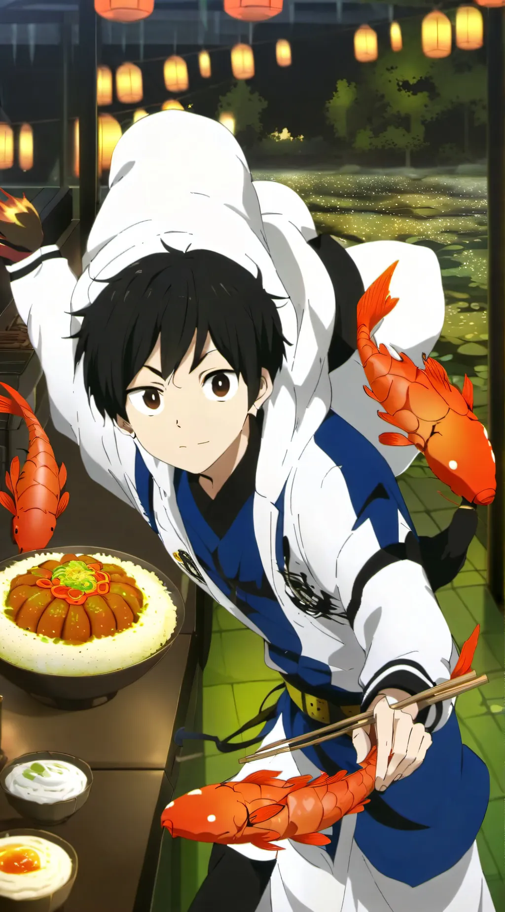 ai character: shrimpo background