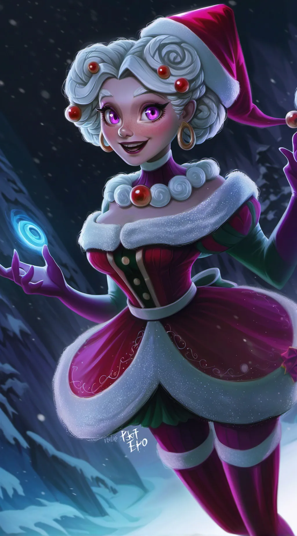 ai character: Mrs claus background
