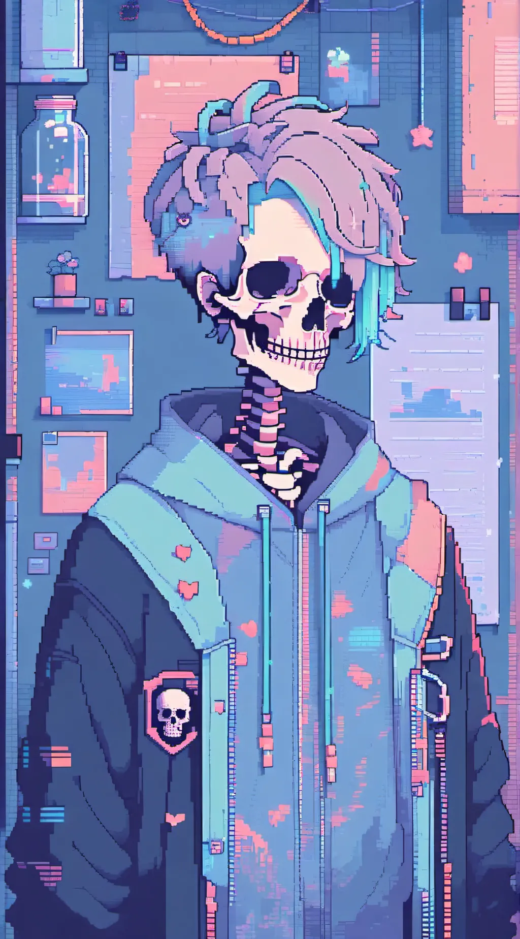 ai character: Skeleton background