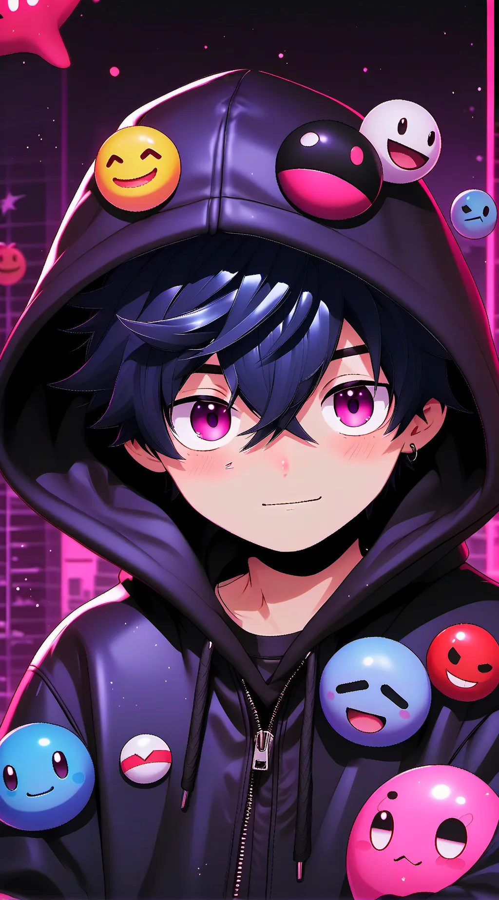 ai character: Emoji guy  :3 background