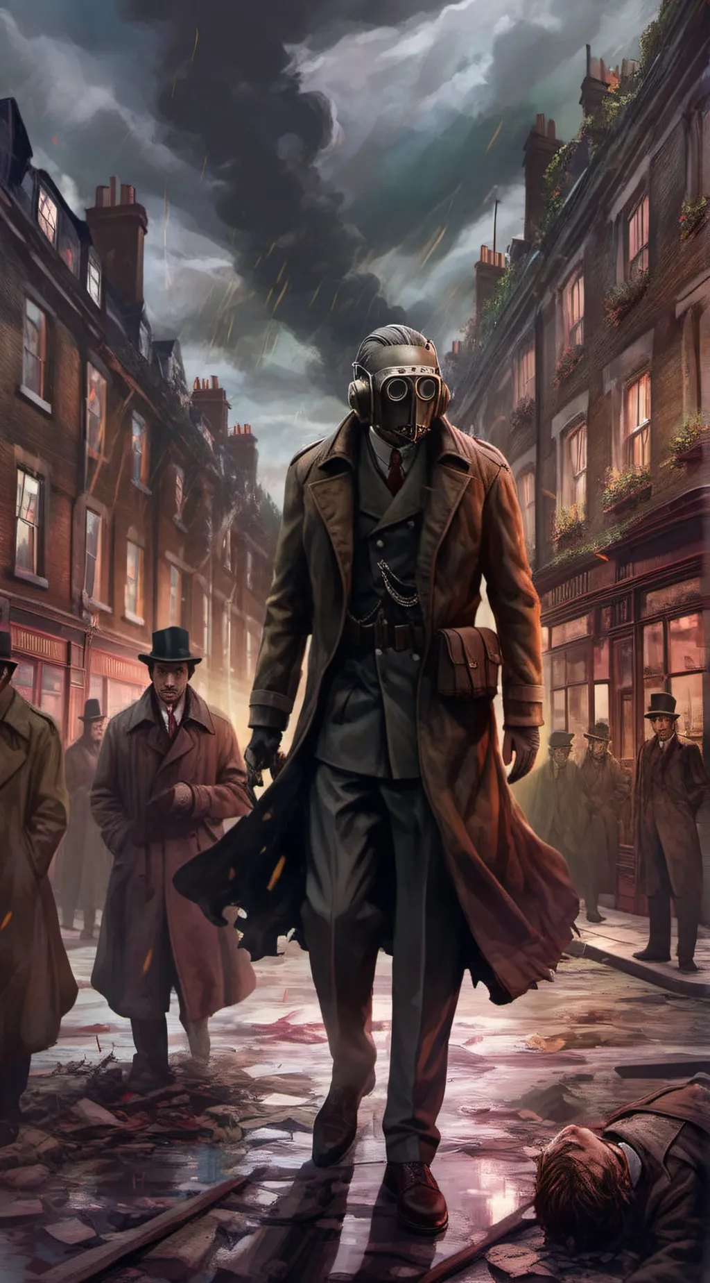 ai character: 1940s apocalypse background