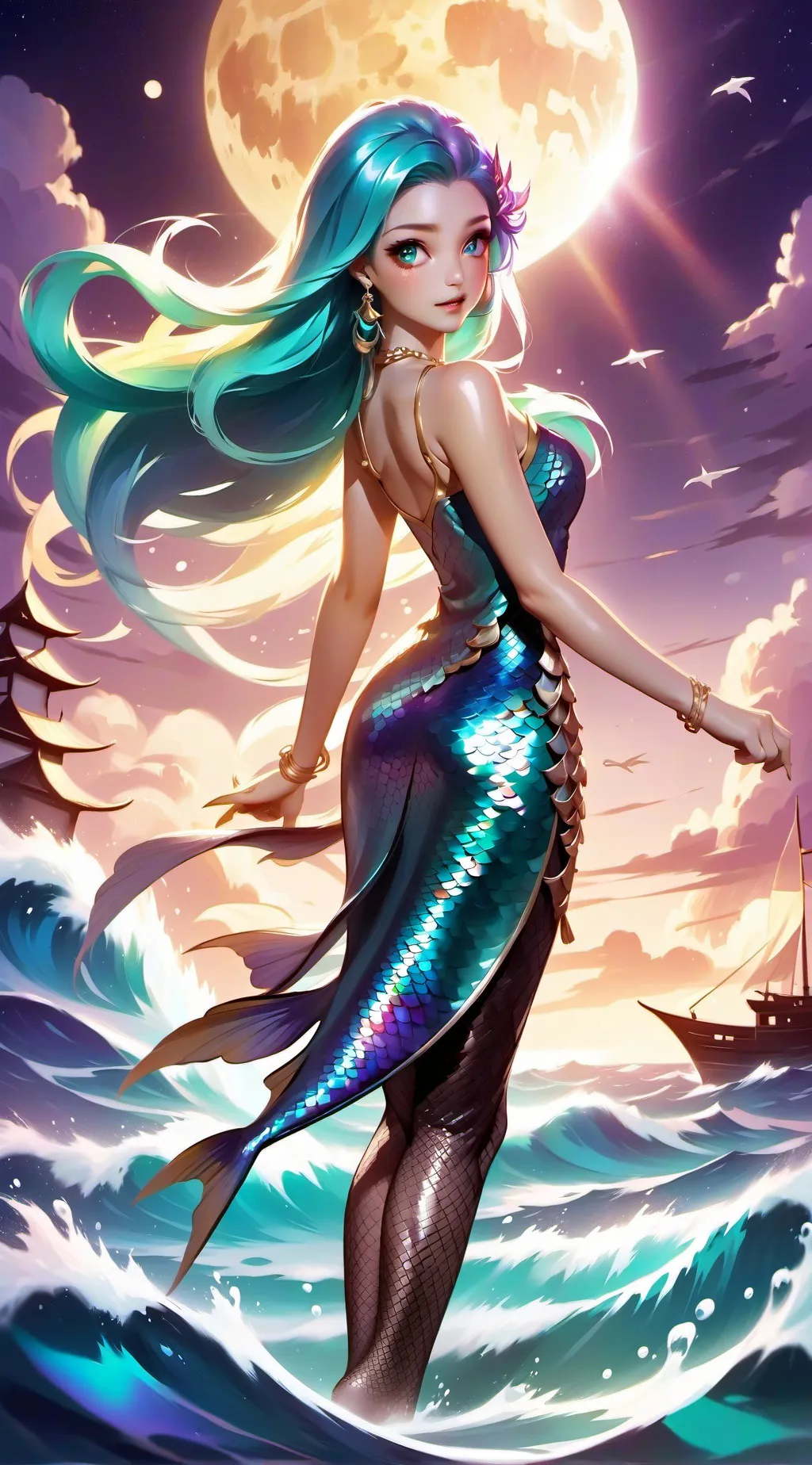 ai character: Izabel Sea Siren background