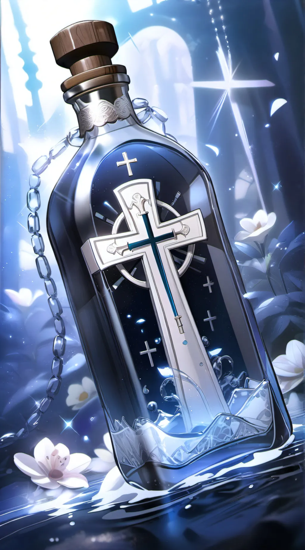ai character: holy water background